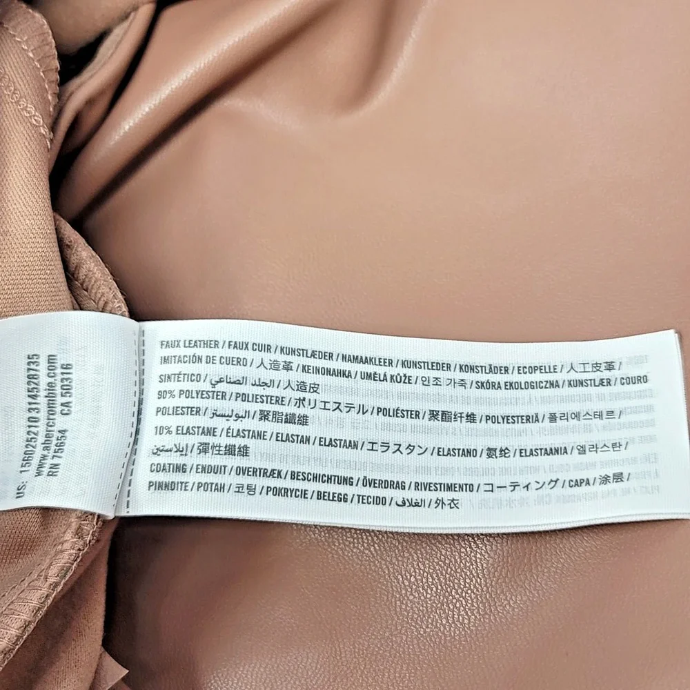 Abercrombie & Fitch The 90s Straight Ultra High Rise Vegan Leather Pants Sz 27/4 - Picture 9 of 10